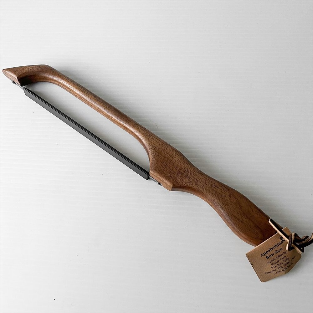 New Appalachian Bow Saw Walnut Wood Carbon Steel Blade Bread Knife Handcrafted